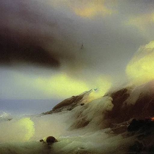 Image similar to heavy rain in south korea by Aivazovsky