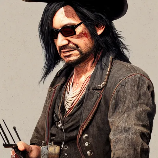 Image similar to David Shing, otherwise know as Shingy, in Red Dead Redemption 2, extreme detail, ray tracing, 8k by artgerm and greg rutkowski