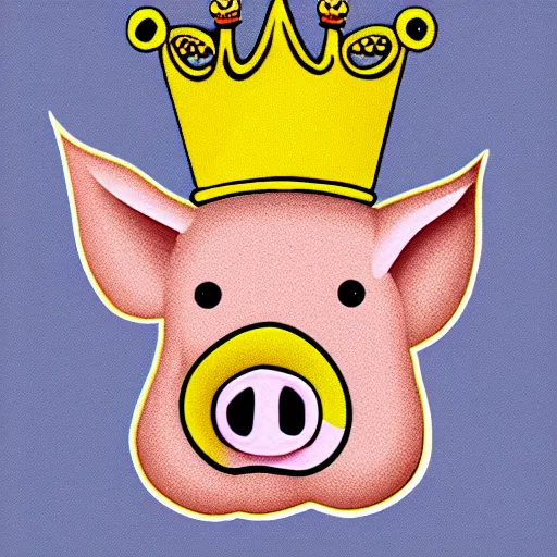 Image similar to pig in gold crown by Butcher