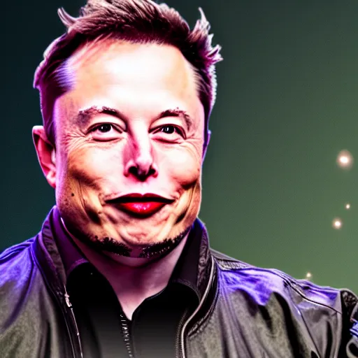 Image similar to Elon Musk in a big and fun elongated masquerade party