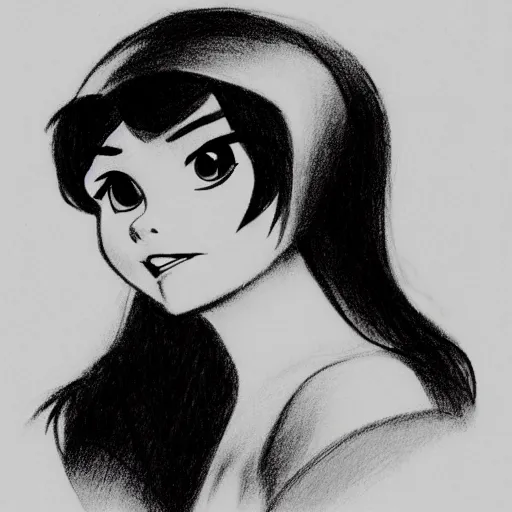 Prompt: milt kahl pencil sketch of chloe grace moretz as snow white