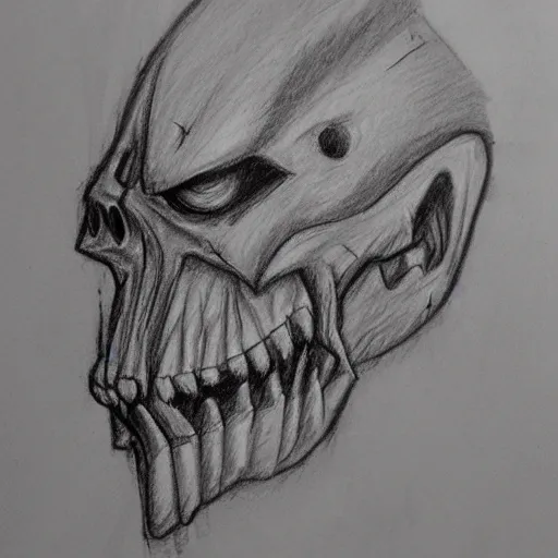 a fast low quality pencil sketch of a horrific creature | Stable Diffusion