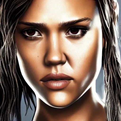 Image similar to jessica alba walking dead telltale, 4 k full hd,