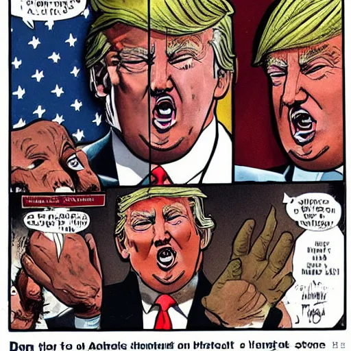 Prompt: donald trump as the thing from fantasic 4