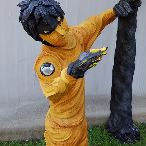 Image similar to A sculpture Naruto made pure recycled materials