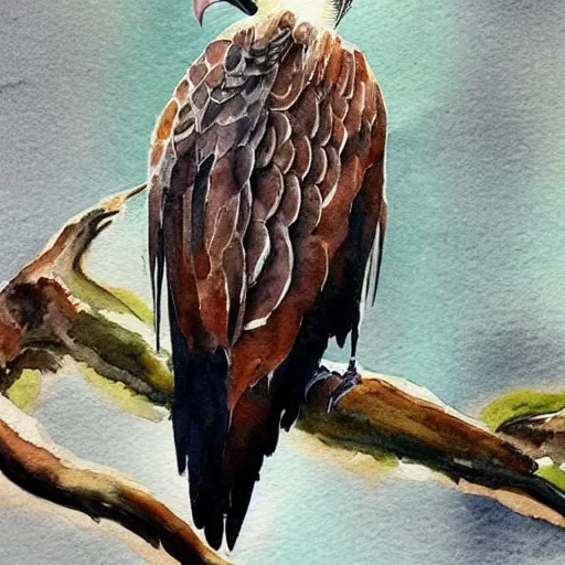 Prompt: watercolor painting of vulture, very very very very very beautiful nature art, masterpiece, realistic and detailed