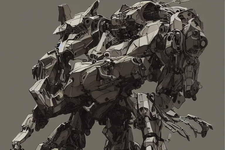 Image similar to portrait of a robotic rhino mecha elegant, concept art, intricate complexity, by shigenori soejima, krenz cushart, alphonse mucha, takato yamamoto, conrad roset, 4 k, beautiful, cinematic dramatic atmosphere, volumetric lighting, highly detailed, perfect, fine details, realistic shaded, artwork by subjekt zero