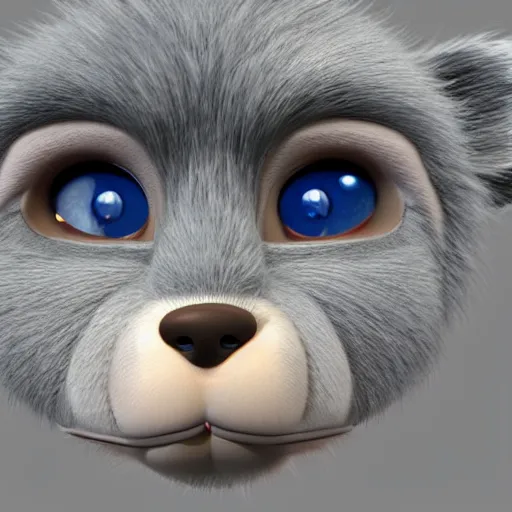 Prompt: fur monster, 3d, realistic, pixar style