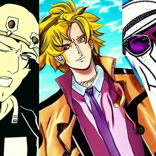 Image similar to Ryan Gosling in JoJo's bizarre adventure anime style