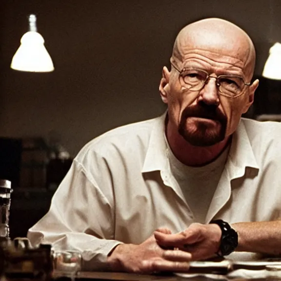 Image similar to Still of Walter White in The Sopranos talking to Tony Soprano