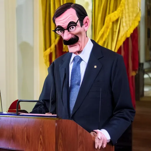 Image similar to president waluigi, real, 2 0 1 7, still, photograph, photo, speech