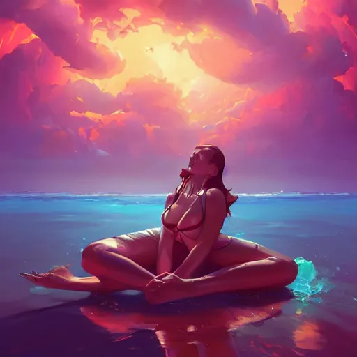 Prompt: hedonism, retrowave, behance hd, concept art by jesper ejsing, by rhads, makoto shinkai cyril rolando, madgwick