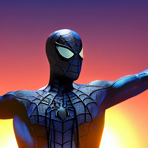 Image similar to statue of spiderman 8 k