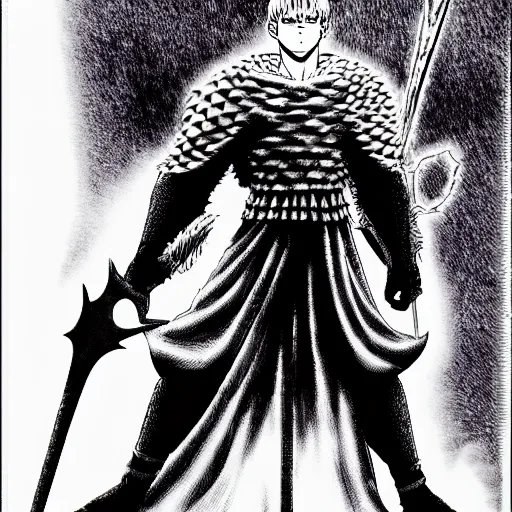 Image similar to Giga chad in berserk manga by Kentaro Miura