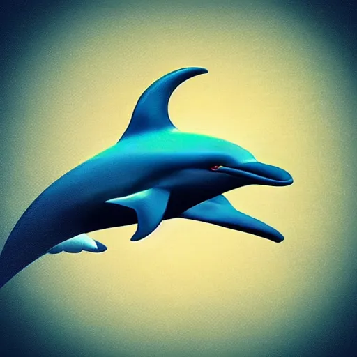 Image similar to “ dolphin in the style of how to train your dragon holding laser gun, floating alone, with a black background, digital art, award winning, trending on art station, retro style ”