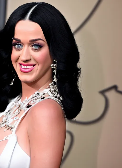 Image similar to smooth, 4 k hdr, 3 5 mm papparazzi photography of katy perry pregnant in a white dress, highly detailed, symmetrical face, fine details, beautiful eyes