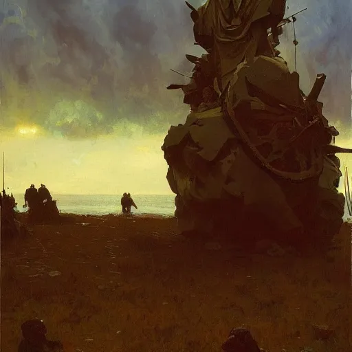 Image similar to The arms of god and death, wide shot, epic scale, photorealistic, muted colors, long shadows, split image, by Ilya Repin Greg Rutkowski Asher Duran