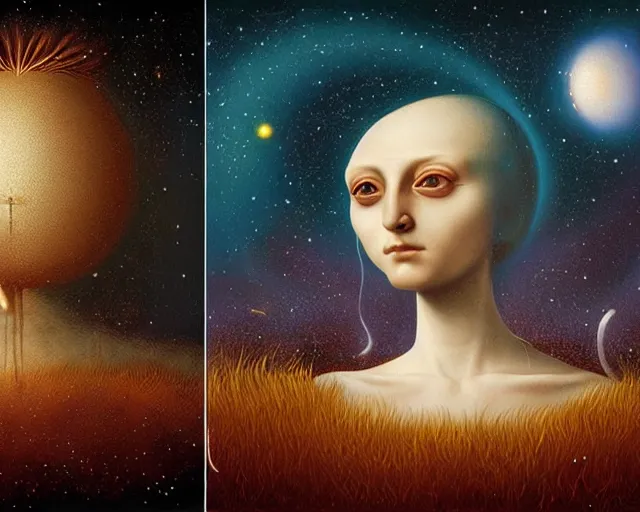 Image similar to universe life significance, a closeup simple vector pop surrealism, by ( leonardo da vinci ) and greg rutkowski and rafal olbinski ross tran