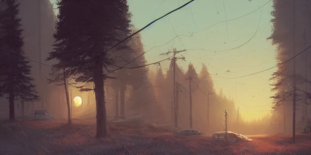 Image similar to simon stalenhag, high detail, digital art, realistic, trending on artstation