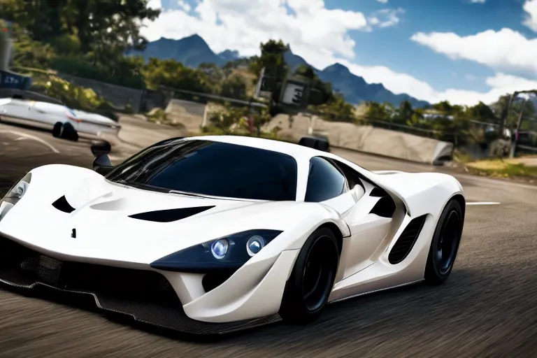 Image similar to photo wallpaper sport car gran turismo 7 forza horizon need for speed fast and furious 5 unreal engine supercar hypercar game concept car octane render, 4 khd 2 0 2 2 3 d cgi rtx style chrome reflexion global illumination ray tracing hdr arstation pixar and disney unreal