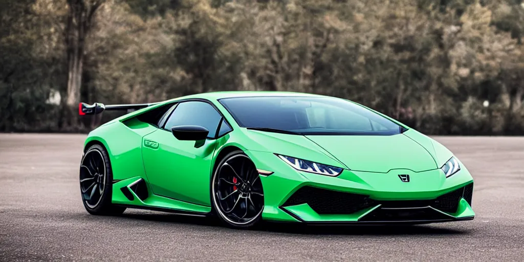 Image similar to a honda civic in the shape of lamborghini huracan car, car photography, car design