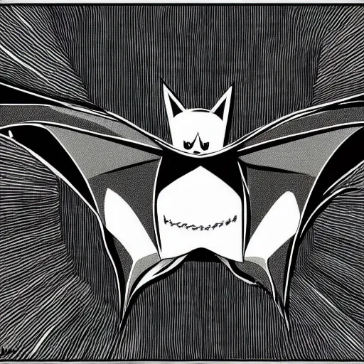 Image similar to a bat, illustrated by nastyneckface