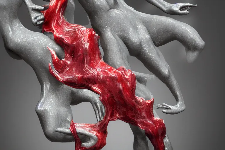 Image similar to Painful pleasures by Lynda Benglis, octane render, transparent, 4k, 8k