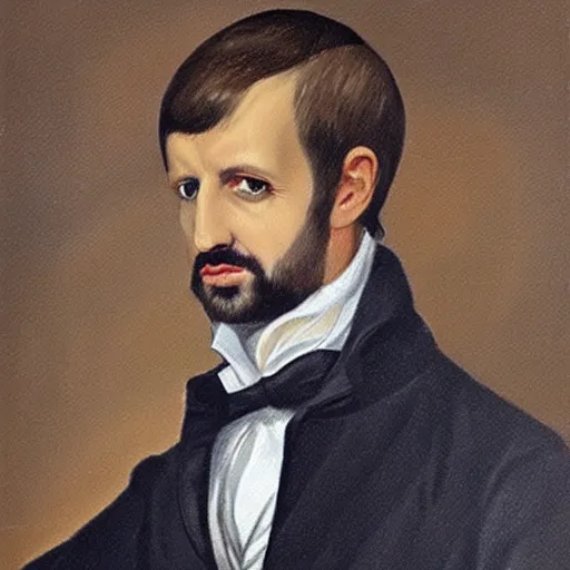 Prompt: regency era painting of a 1 9 6 3 ringo starr