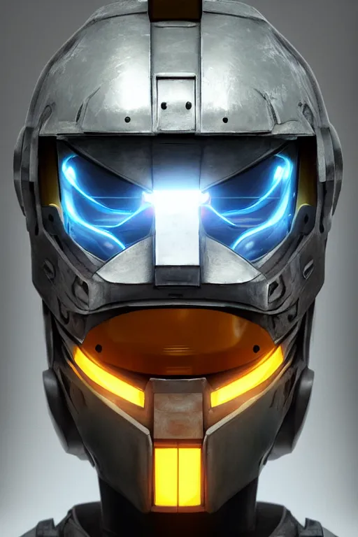 Image similar to robot ninja mask helmet halo master chief radiating a glowing aura global illumination ray tracing hdr fanart arstation by ian pesty and katarzyna da „ bek - chmiel