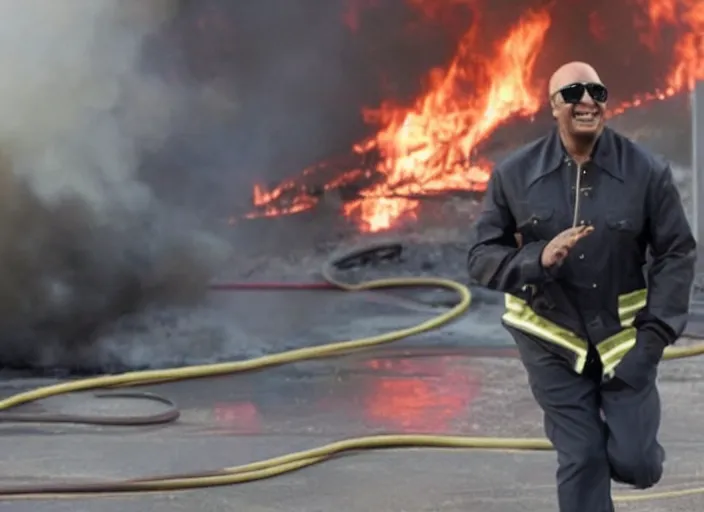 Image similar to film still of Stevie Wonder fighting a Fire in the new Backdraft movie, 8k