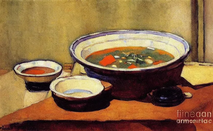 Image similar to a bowl of soup, by ricardo bofill, by stanhope forbes, by david bomberg, painting