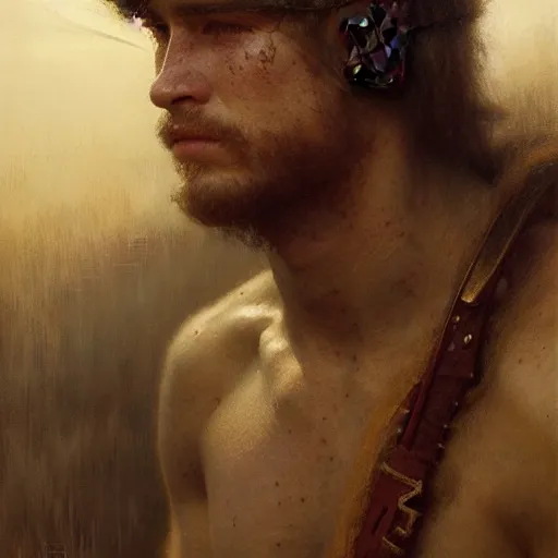 Prompt: a portrait of a white boy warrior, high detail, cleary see face by gaston bussiere, bayard wu, greg rutkowski, odd nerdrum, maxim verehin, greg rutkowski, masterpiece, sharp focus, cinematic lightning - h 7 6 8