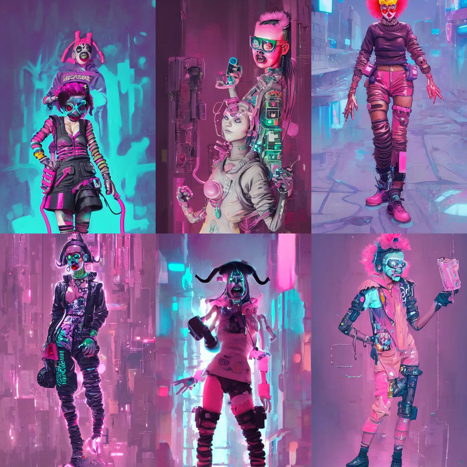 Image similar to cyberpunk clown girl made of pink slime, cartoon, wearing cyberpunk intricate streetwear, transparent, behance hd artstation by jesper ejsing by rhads, makoto shinkai and lois van baarle, ilya kuvshinov, ossdraws