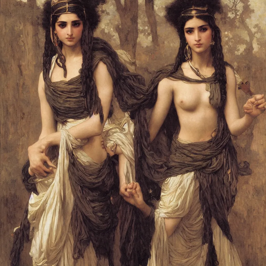 Image similar to a beautiful female arabian warrior, art by auguste toulmouche and bouguereau