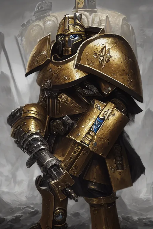 Image similar to armor portrait heros warhammer 4 0 k horus heresy fanart - the primarchs emperor by johannes helgeson animated with vfx concept artist & illustrator global illumination ray tracing hdr fanart arstation zbrush central hardmesh 8 k octane renderer comics stylized