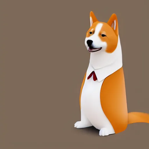 Image similar to A Shiba Inu dog dressed as a business man, realistic, 4k