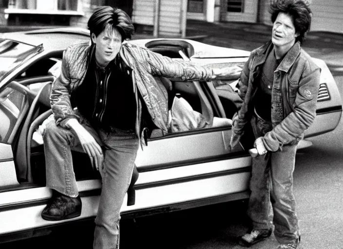 Image similar to film still of Eric Stoltz as Marty McFly in Back to the Future 1985