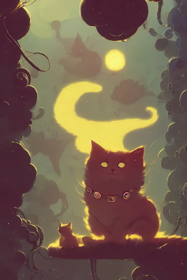 Image similar to cute cat, by victo ngai and andreas rocha and greg rutkowski, trending on artstation, unreal engine, 8 k hd wallpaperjpeg artifact, blur, artfact