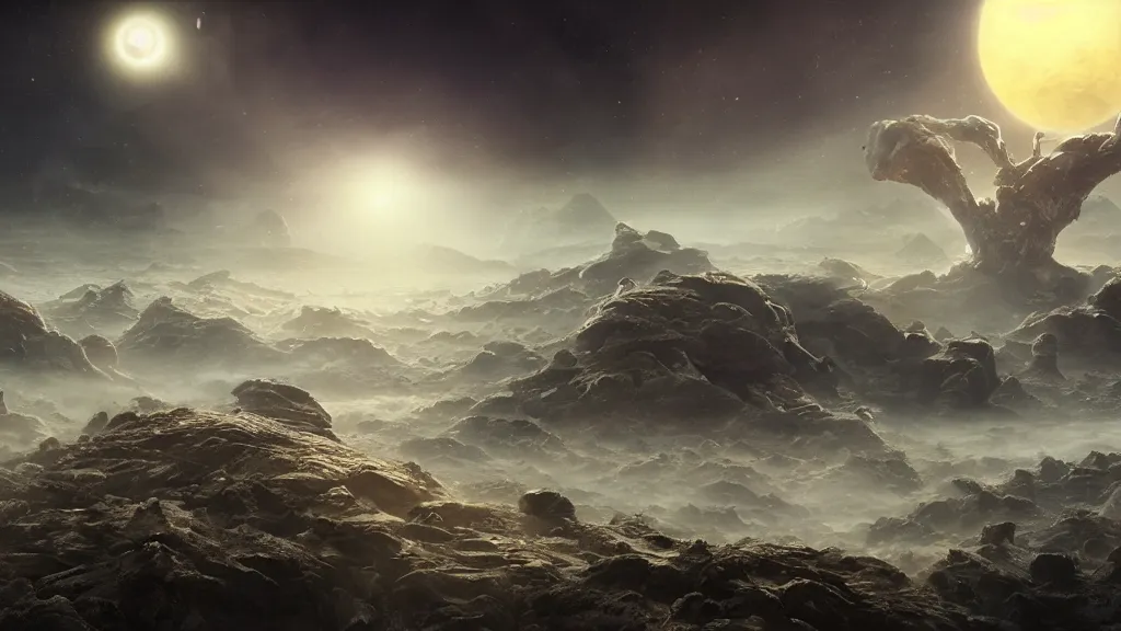 Image similar to alien planet in upheaval by arthur haas, cinematic matte painting