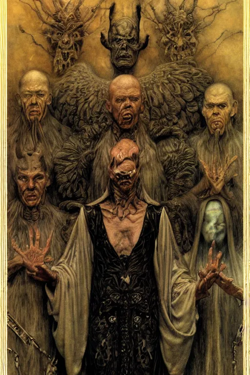 Prompt: a portrait of trithemius by wayne barlowe, gustav moreau, goward,  Gaston Bussiere and roberto ferri, santiago caruso, and austin osman spare, ((((occult art))))