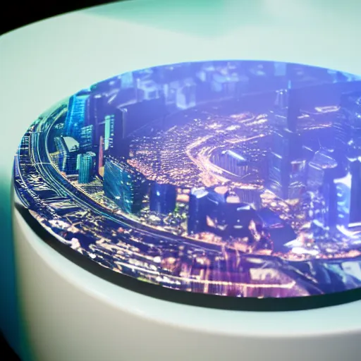 Image similar to hologram of futuristic city on a table