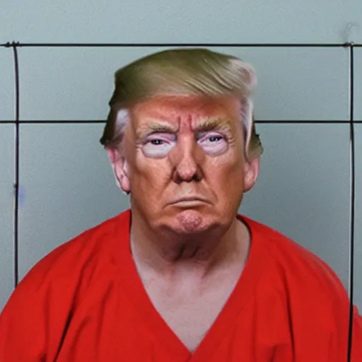 Image similar to prison mugshot of donald trump