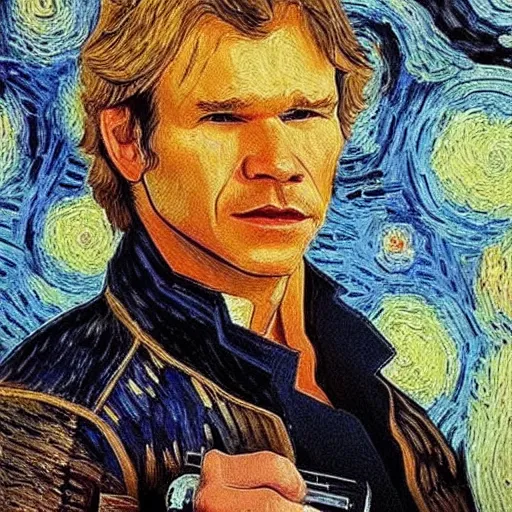 Prompt: Han solo as painted by van gogh, oil painting