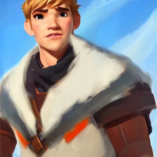 Image similar to greg manchess portrait painting of kristoff from frozen as overwatch character, medium shot, asymmetrical, profile picture, organic painting, sunny day, matte painting, bold shapes, hard edges, street art, trending on artstation, by huang guangjian and gil elvgren and sachin teng