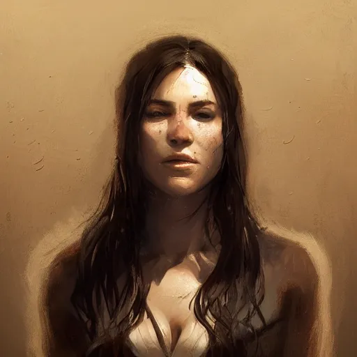 Image similar to portrait of an woman by Greg Rutkowski, she is about 20 years old, pretty, long brown wavy hair, scar near her mouth that makes her look like she's smiling all the time, wearing black sith robes, Star Wars Expanded Universe, highly detailed portrait, digital painting, artstation, concept art, smooth, sharp foccus ilustration, Artstation HQ