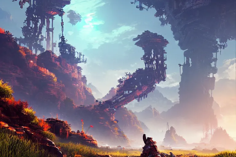 Image similar to tideripper machine mecanical creature robot of horizon forbidden west horizon zero dawn bioluminiscence global illumination ray tracing hdr fanart arstation by ian pesty and alena aenami artworks in 4 k