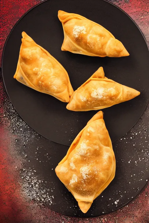 Image similar to 📷 j k simmons the samosa, made of food, head portrait, dynamic lighting, 4 k