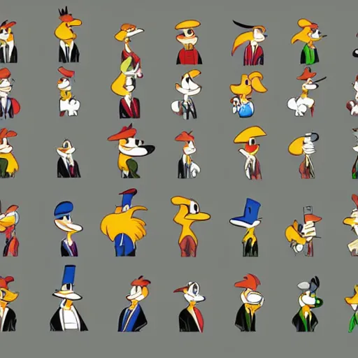 Prompt: looney toons characters, corporate memphis art style, minimalist