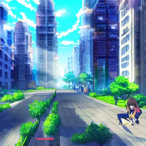 Prompt: anime landscape background city 4k