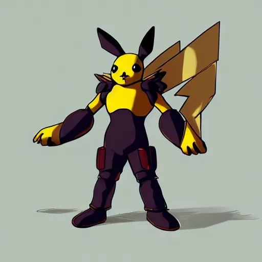 Image similar to Pikachu, giga evolution, super armor, overpowered, trending on artstation